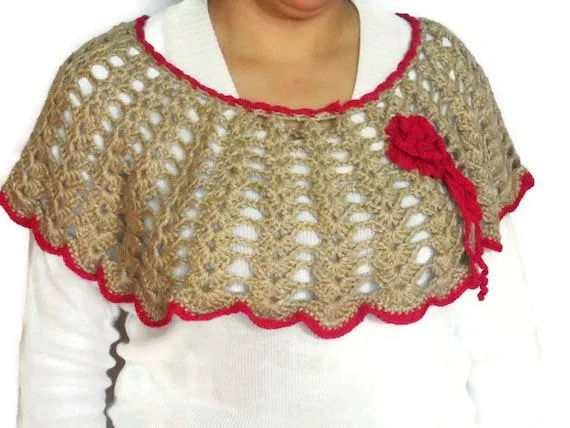 Capa tejida al crochet poncho tejido al crochet por TejidosCirculos