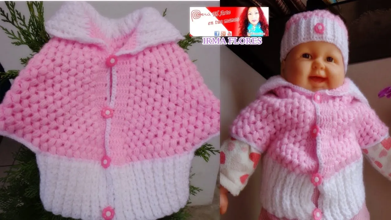 COMO HACER CAPITA PARA BEBES TEJIDA A CROCHET PASO A PASO - YouTube COMO HACER CAPITA PARA BEBES TEJIDA A CROCHET PASO A PASO - YouTube