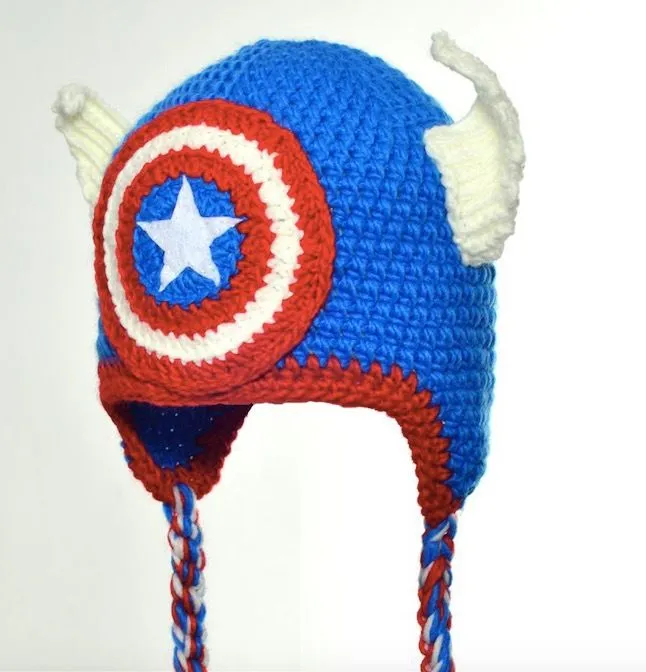 Patrón de gorro capitan america a crochet - Imagui