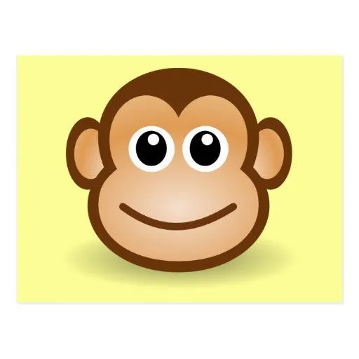 Cara feliz del mono del dibujo animado lindo tarjeta postal | Zazzle