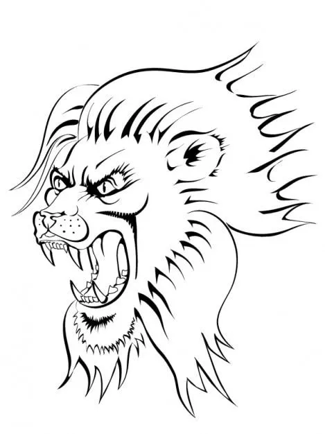Cara del león imagen de clip art enojado | Descargar Vectores gratis