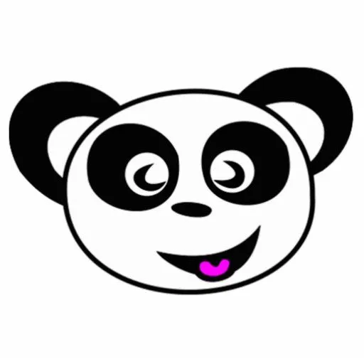 Cara del oso de panda del dibujo animado fotoescultura vertical ...