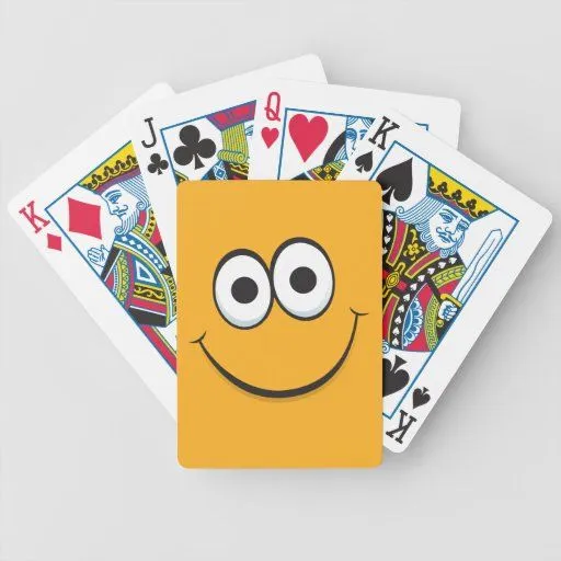 Cara sonriente sonriente feliz del dibujo animado baraja de cartas ... Cara sonriente sonriente feliz del dibujo animado baraja de cartas ...