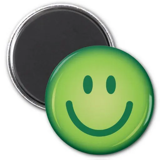 Cara sonriente sonriente verde feliz imán para frigorifico | Zazzle