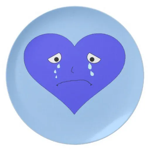 Cara triste del corazón platos para fiestas de Zazzle. Cara triste del corazón platos para fiestas de Zazzle.