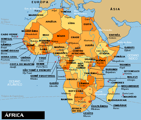Características que corresponden al continente africano. Excepto ...
