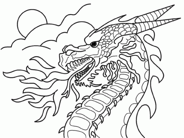 Dragon chino para colorear cara - Imagui
