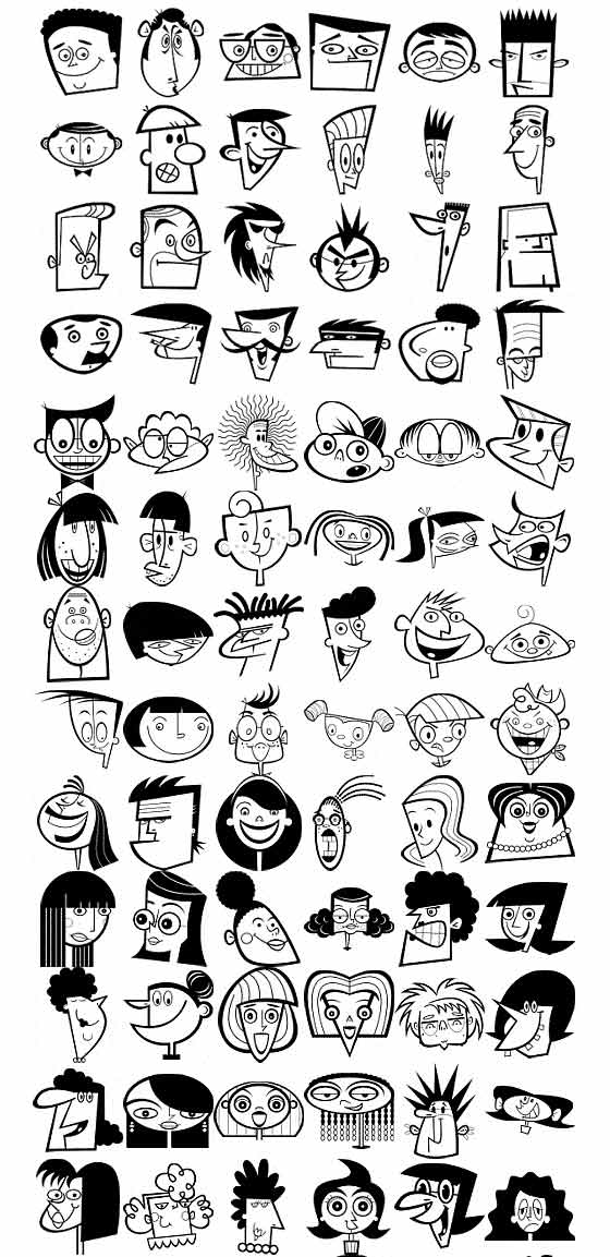  ... kabytes , se trata de cientos de rostros vectorizados de caricaturas