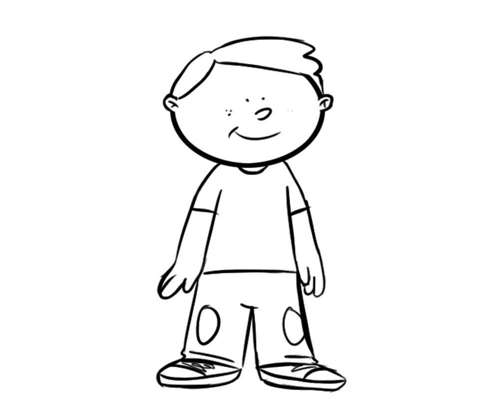 Un niño caminando para colorear - Imagui