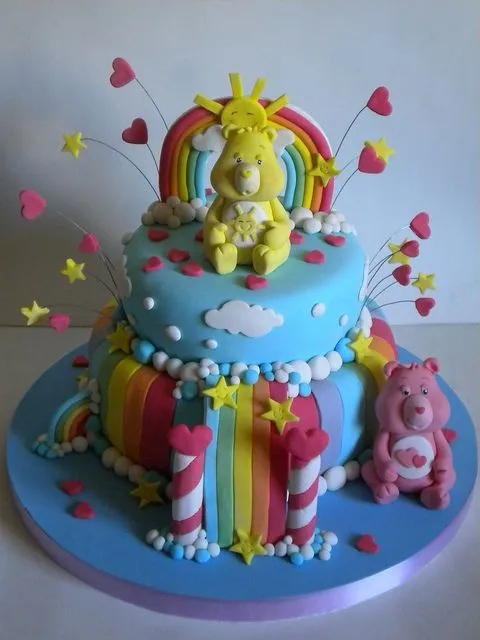 Care Bear Cake | rainbow cupcakes | Pinterest