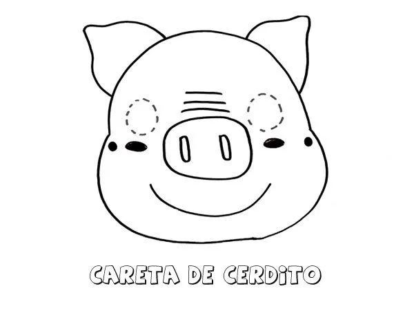 Imprimir: Careta de cerdo. Dibujos para colorear con los niños