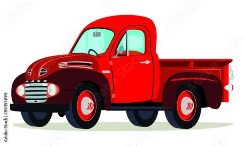 Caricatura camioneta Chevrolet Apache 1957 verde vista frontal y ...