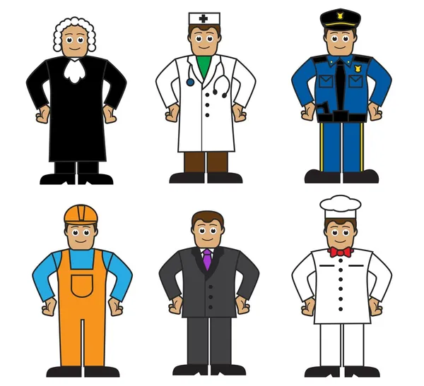 Caricatura conjunto de personas de diferentes profesiones — Vector ...