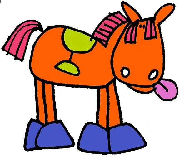 caballo naranja y rosa dibujos de animales divertidos para imprimir ...