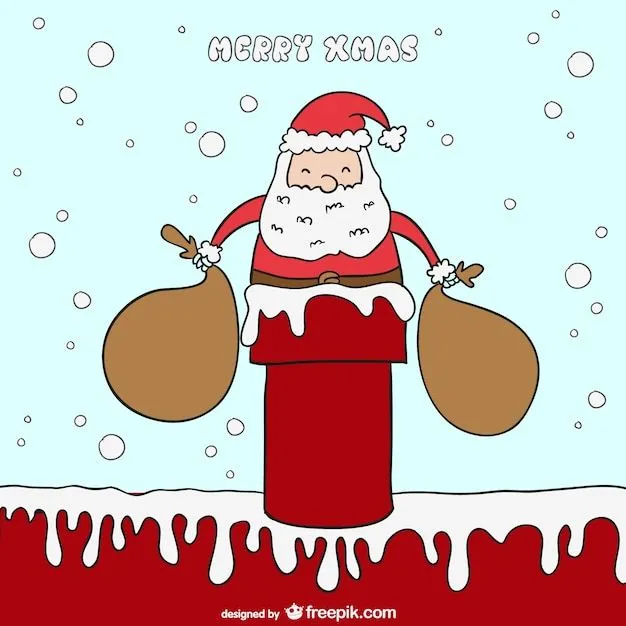 Caricatura de feliz Navidad | Descargar Vectores gratis