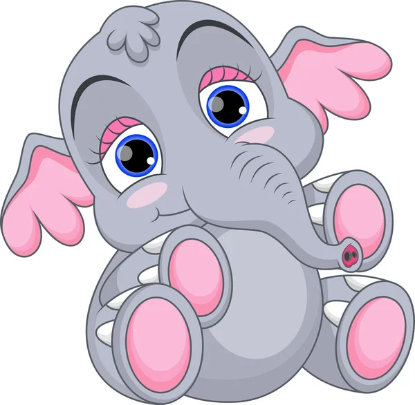 Caricatura lindo bebé elefante — Vector stock © irwanjos2 #38693589