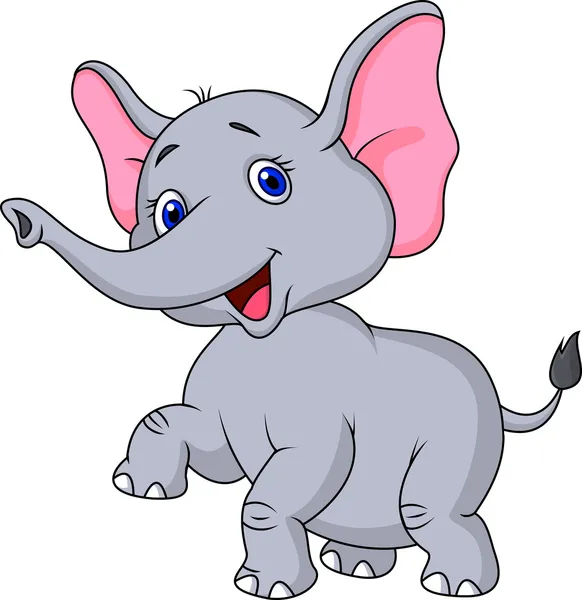 Caricatura lindo bebé elefante — Vector stock © tigatelu #27367361