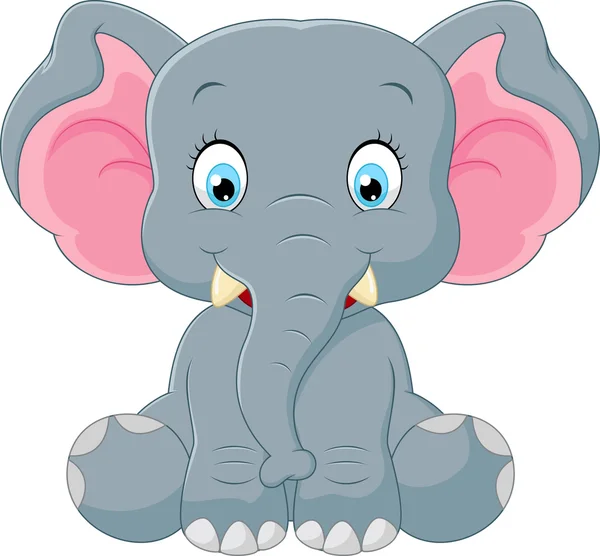 Caricatura lindo bebé elefante — Vector stock © tigatelu #72455901