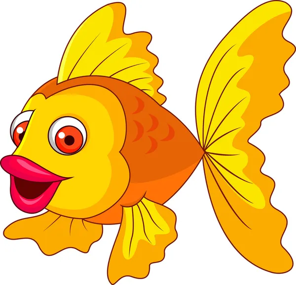 Caricatura lindo pez dorado — Vector stock © tigatelu #25389065