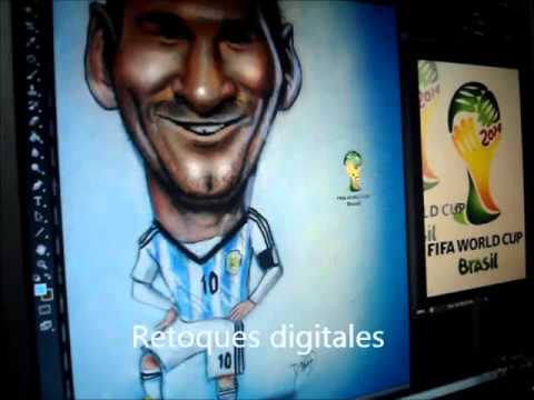 Caricatura de Lionel Messi hecho en pasteles Mundial 2014 - YouTube