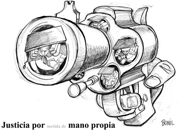 Caricatura periodística de BONIL: La "delincuencia" imparable...