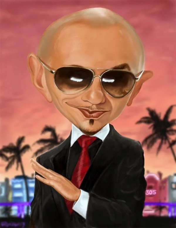 Pitbull cantante caricatura - Imagui