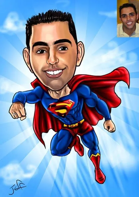 Jeff caricaturas: Caricatura Superman - São João da Boa Vista/SP Jeff caricaturas: Caricatura Superman - São João da Boa Vista/SP