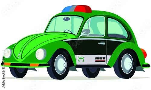Caricatura Volkswagen policia Mexico vista frontal y lateral ...