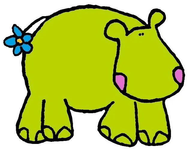 imagen de hipopotamo para imprimir dibujos de caricaturas de animales