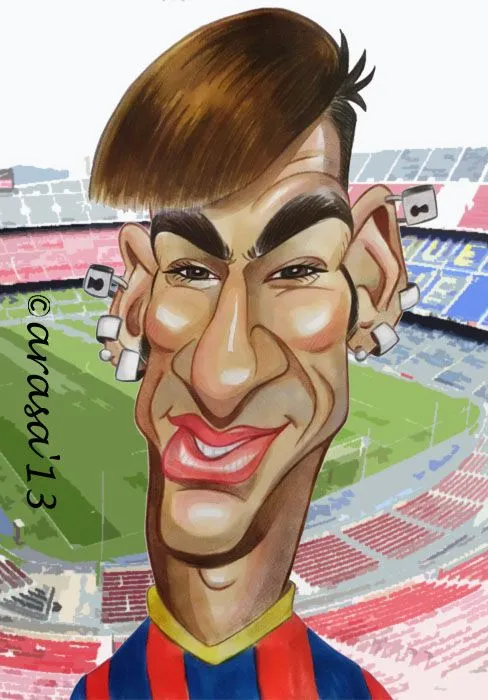 Caricaturas de famosos futbolistas del Barça: Neymar