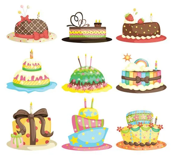 Tortas de cumpleaños vectorizadas | Kabytes