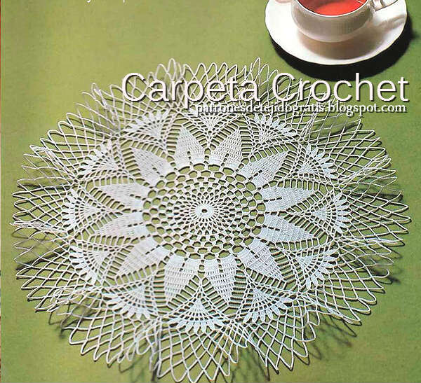 Carpeta Crochet con Diseño Redondo / Diagrama DIY ~ Patrones para ...