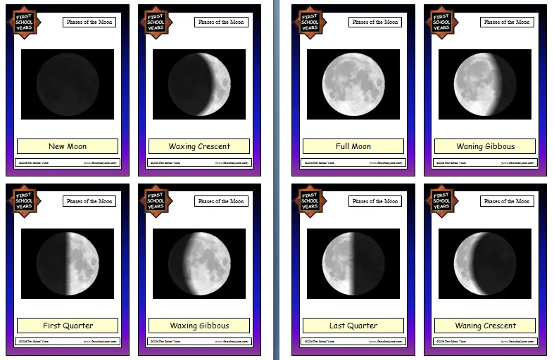Las fases de la luna para colorear para niños de primaria - Imagui