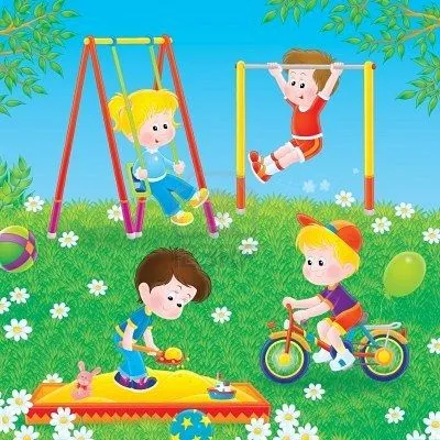 Dibujo de niños jugando en un parque - Imagui