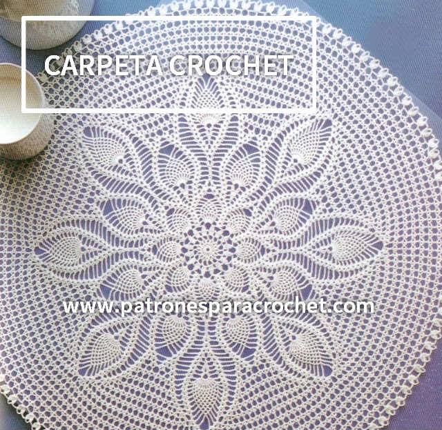 Carpeta redonda con centro de piñas / patrones ~ Patrones para Crochet