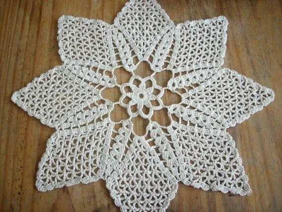 Carpeta tapete forma de estrella flor tejido al por TejidosCirculos