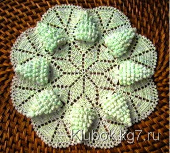 Carpeta tejida al crochet con uvas - con patrones | Crochet y Dos ...
