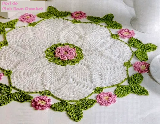 Carpetas en crochet con flores patrones - Imagui