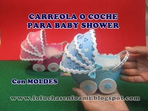 CARREOLA O COCHE PARA BABY SHOWER EN FOAMY O GOMAEVA CON MOLDES ...
