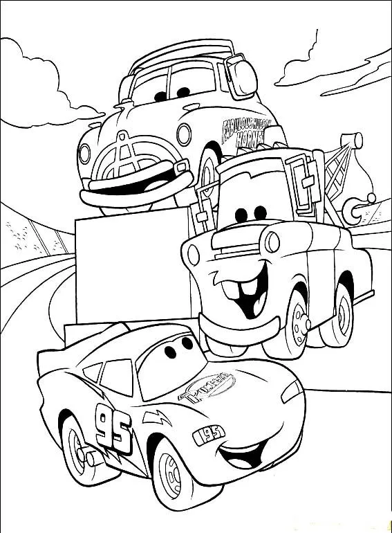 Cars en podium | Dibujos para colorear e imprimir. Colorear dibujos