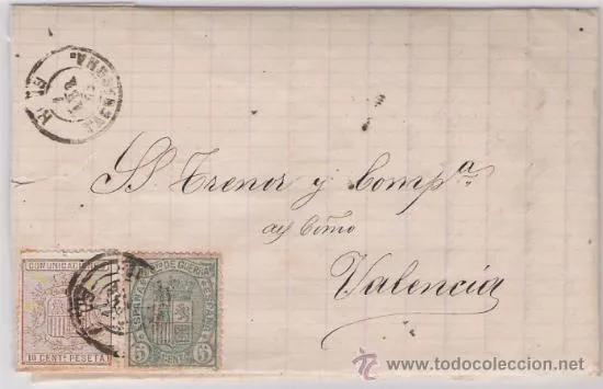 CARTA 1875 FECHADOR REUS SOBRE EDIFIL 153 Y 154 FÁBRICA DE SEDERÍAS ... CARTA 1875 FECHADOR REUS SOBRE EDIFIL 153 Y 154 FÁBRICA DE SEDERÍAS ...