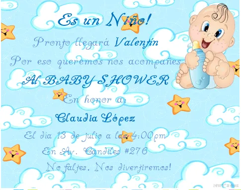 Carta de agradecimiento para baby shower - Imagui