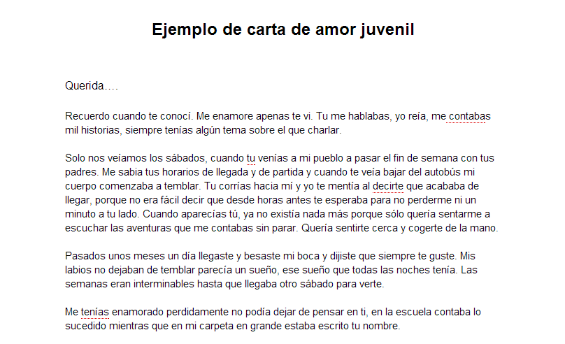 Ejemplo de carta de amor juvenil | Cartas románticas Ejemplo de carta de amor juvenil | Cartas románticas