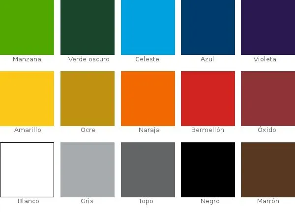 Carta de colores de esmaltes sintéticos comunes : PintoMiCasa.com