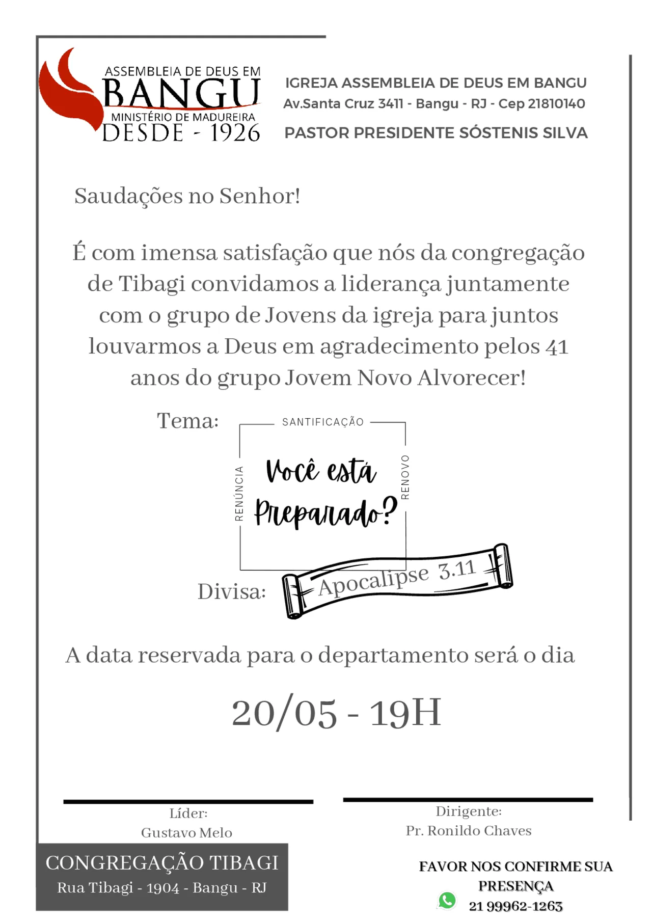 Carta convite de igreja | Notas de estudo Português (Gramática -  Literatura) | Docsity