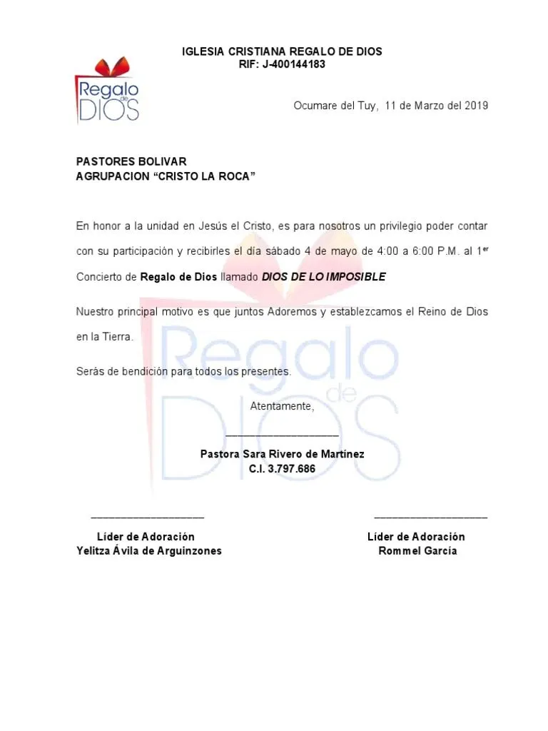 Carta de Invitacion para El Concierto | PDF