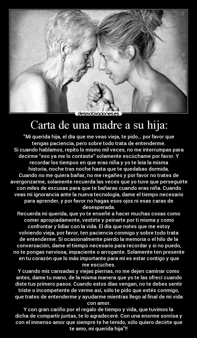 Carta de una madre a su hija: | Desmotivaciones Carta de una madre a su hija: | Desmotivaciones