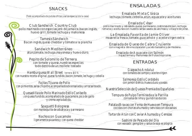 Nuestra Carta El Paraíso Restaurante Country Club en Estepona Español…