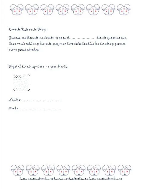 Carta del raton perez para imprimir - Imagui