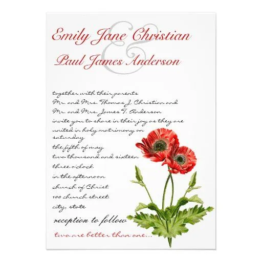 Invitación roja cristiana del boda de la flor de l de Zazzle.